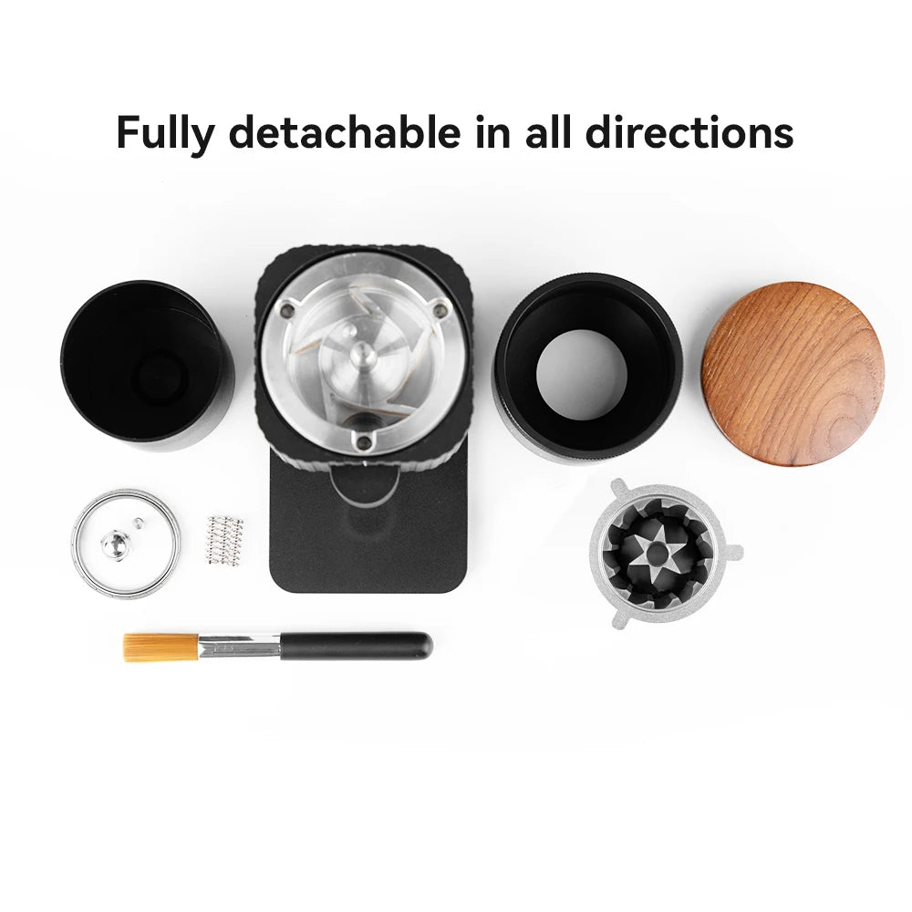 CF WISDOM Portable Electric Coffee coffee accessories Adjustable Coarseness Rechargeable, Aluminum Body, Magnetic