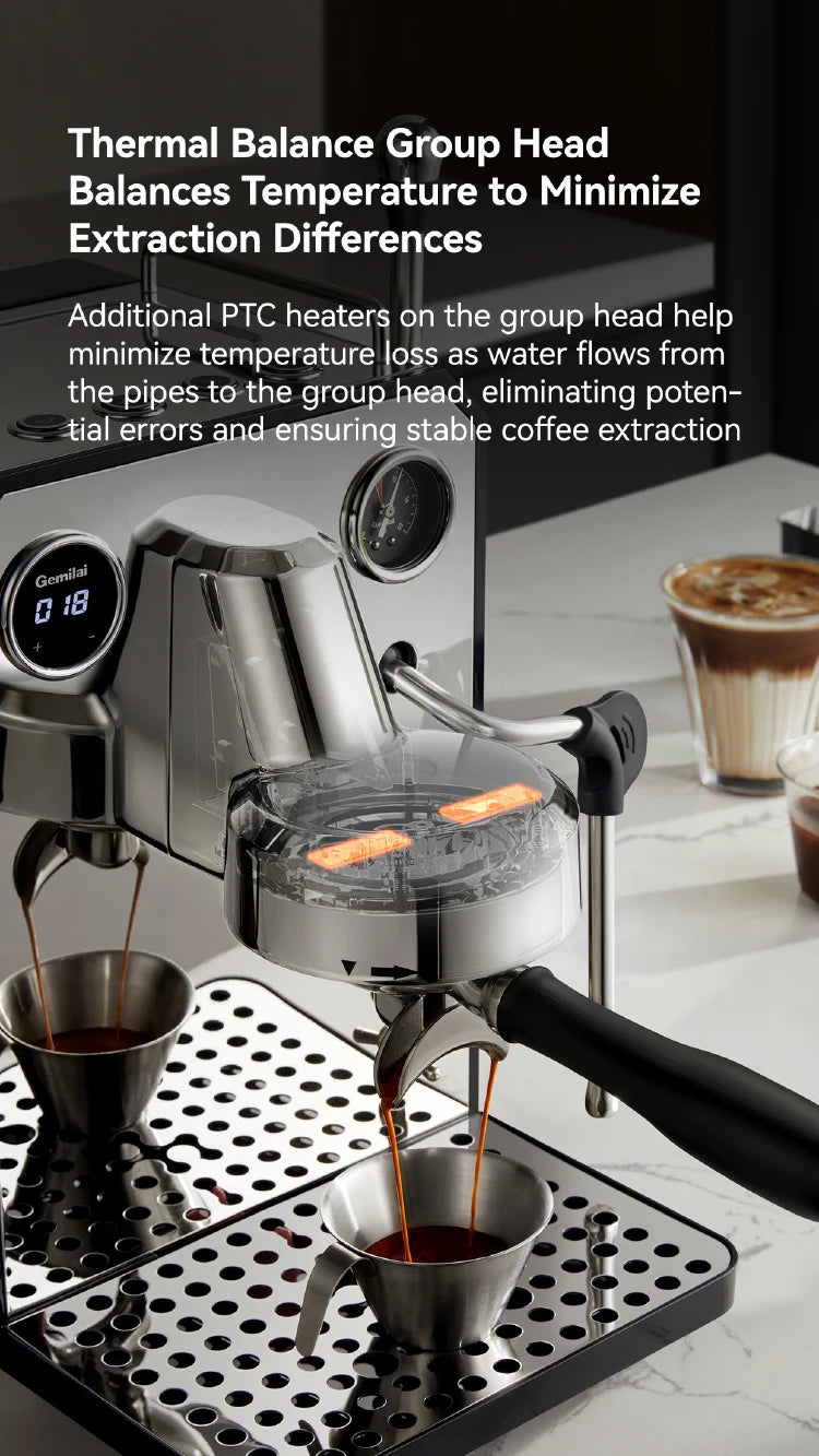 CAFOVO Gemilai G3006 Coffee Machine Espresso  15bar Pressure Home Use Espresso Coffee Machine Home Use Coffee Maker 220V