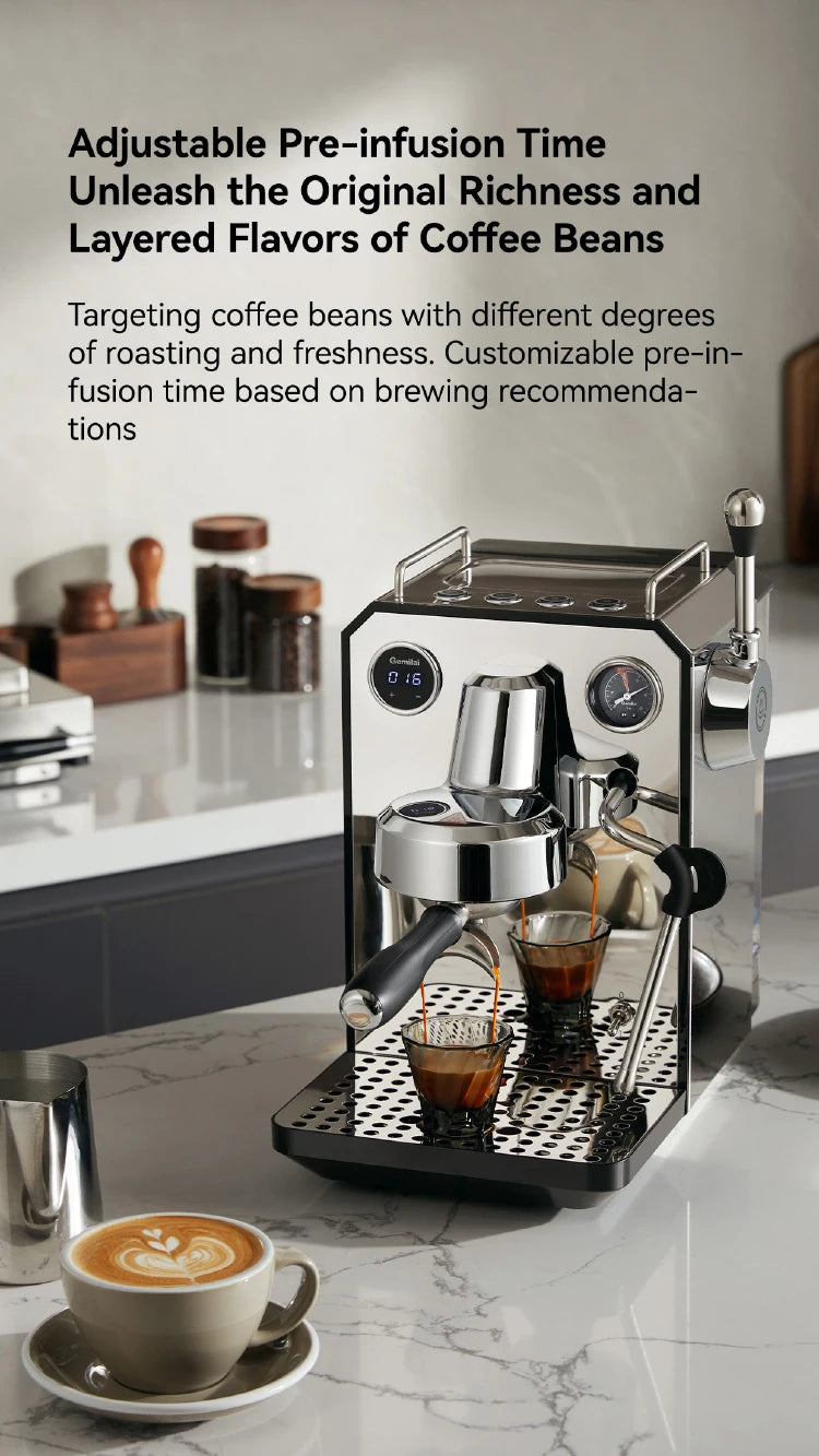 CAFOVO Gemilai G3006 Coffee Machine Espresso  15bar Pressure Home Use Espresso Coffee Machine Home Use Coffee Maker 220V