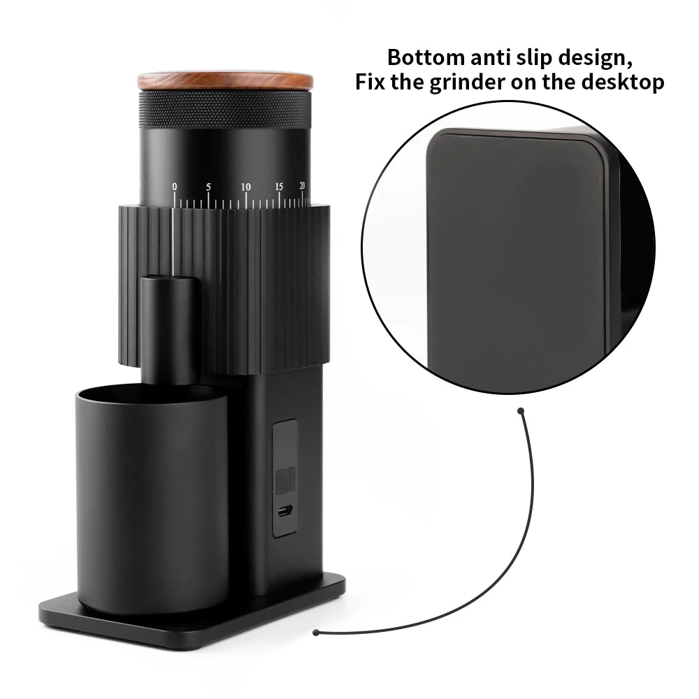 CF WISDOM Portable Electric Coffee coffee accessories Adjustable Coarseness Rechargeable, Aluminum Body, Magnetic