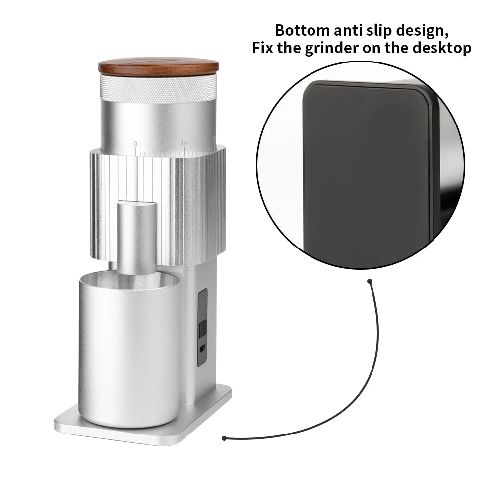CF WISDOM Portable Electric Coffee coffee accessories Adjustable Coarseness Rechargeable, Aluminum Body, Magnetic