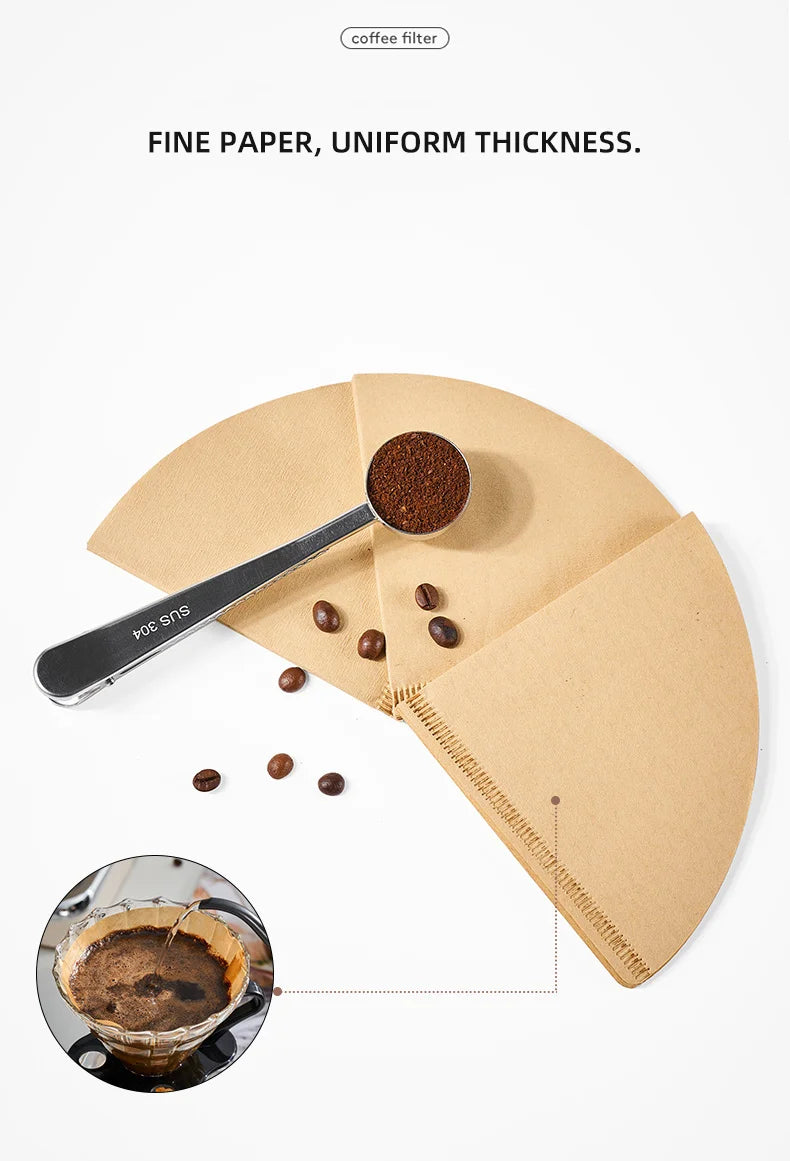 YRP 60 V Coffee Filter Paper Count Disposable Coffer Filters Natural Cone V-Shaped Unbleached Filter for v&60 Coffee Dripper
