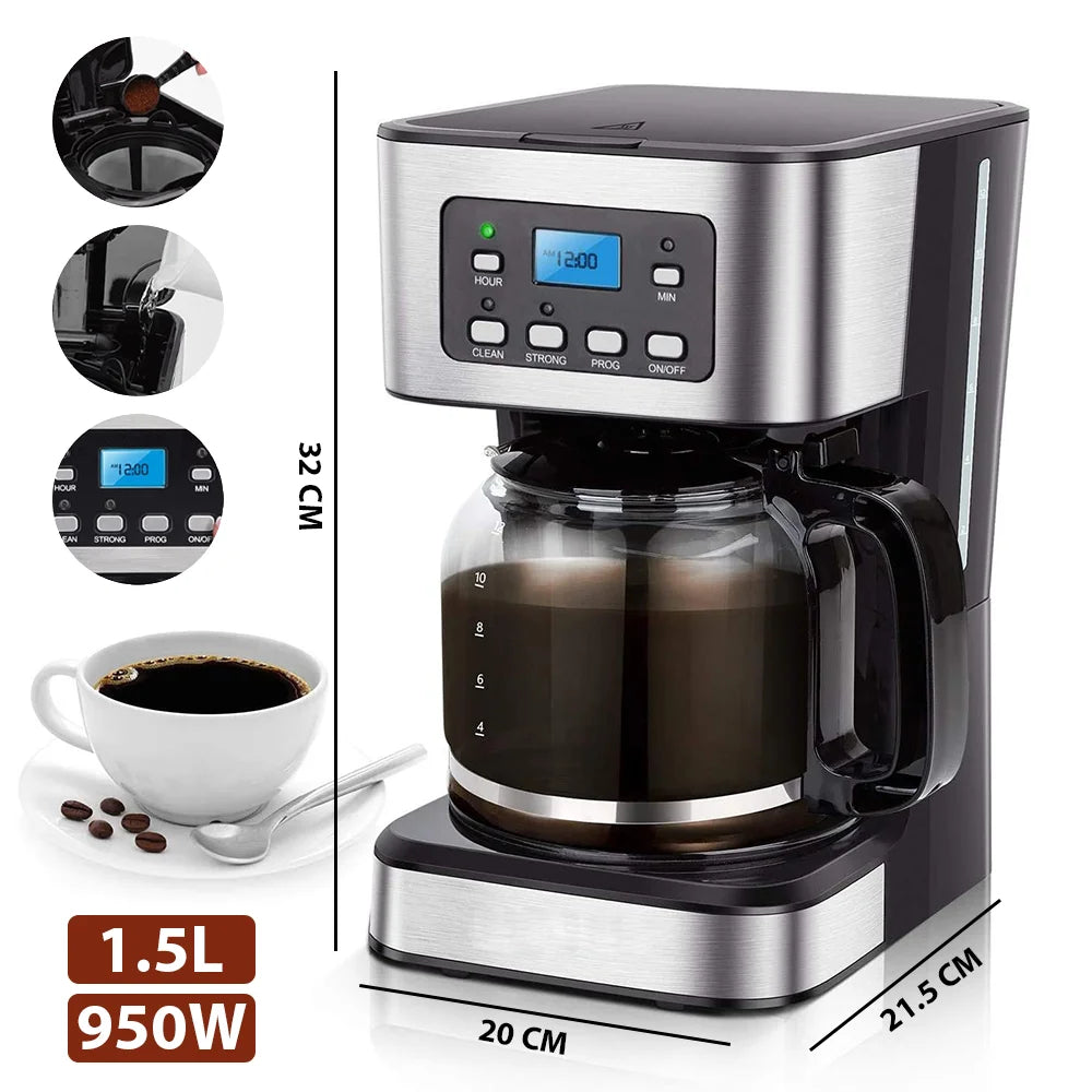 Automatic Espresso Coffee Machine Temperature Adjustable Cold/Hot Super Slim Coffee Maker Machine Ground Coffee Cafeteria