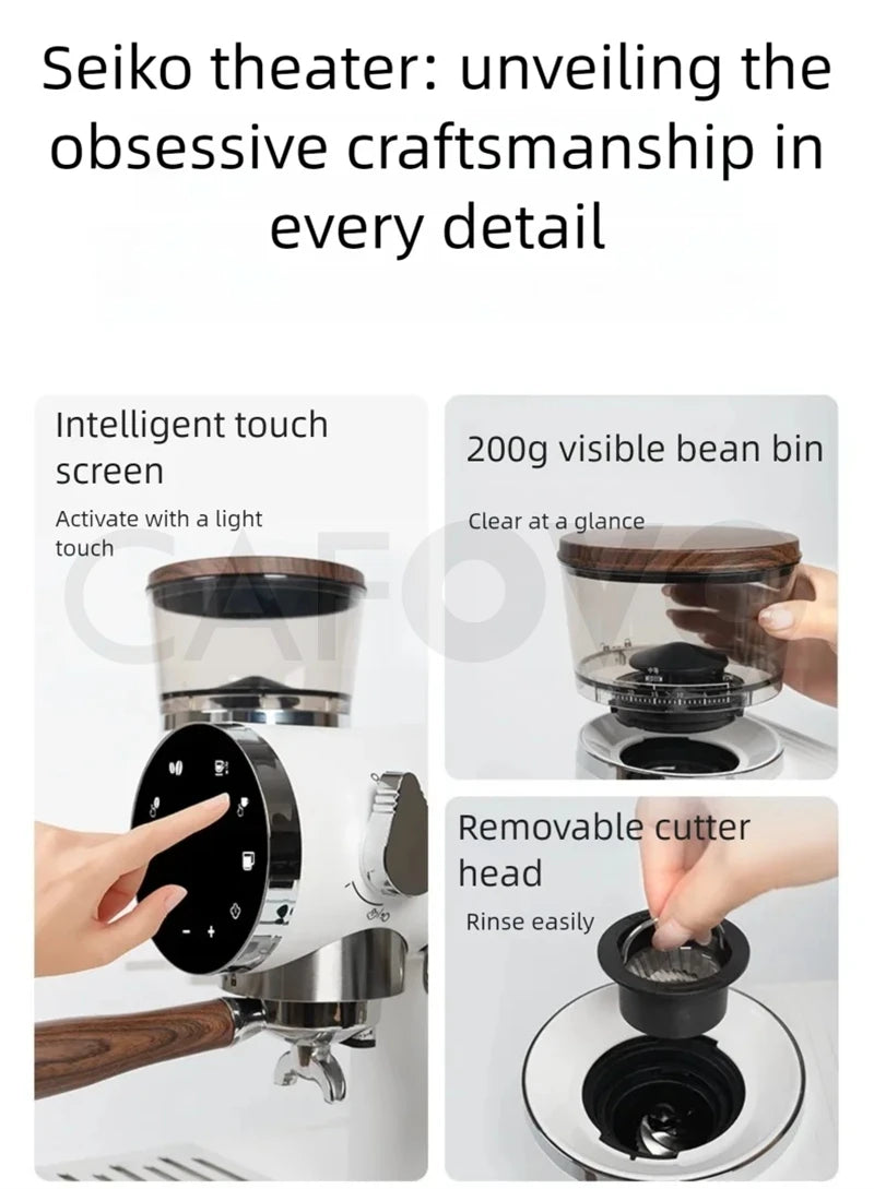 CAFOVO CG01 15 Bar 58mm Semi-Automatic Espresso Machine with Grinder With 30-Step Grinder Cold Brew Coffee Maker for Home Cafe