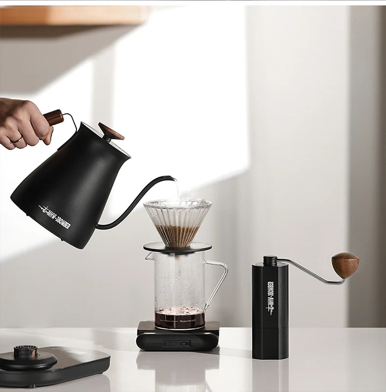 MHW-3BOMBER 38mm Manual Coffee Grinder Magnetic 7 Core Stainless Steel Burr 24 Adjustable Settings Home Barista Accessories