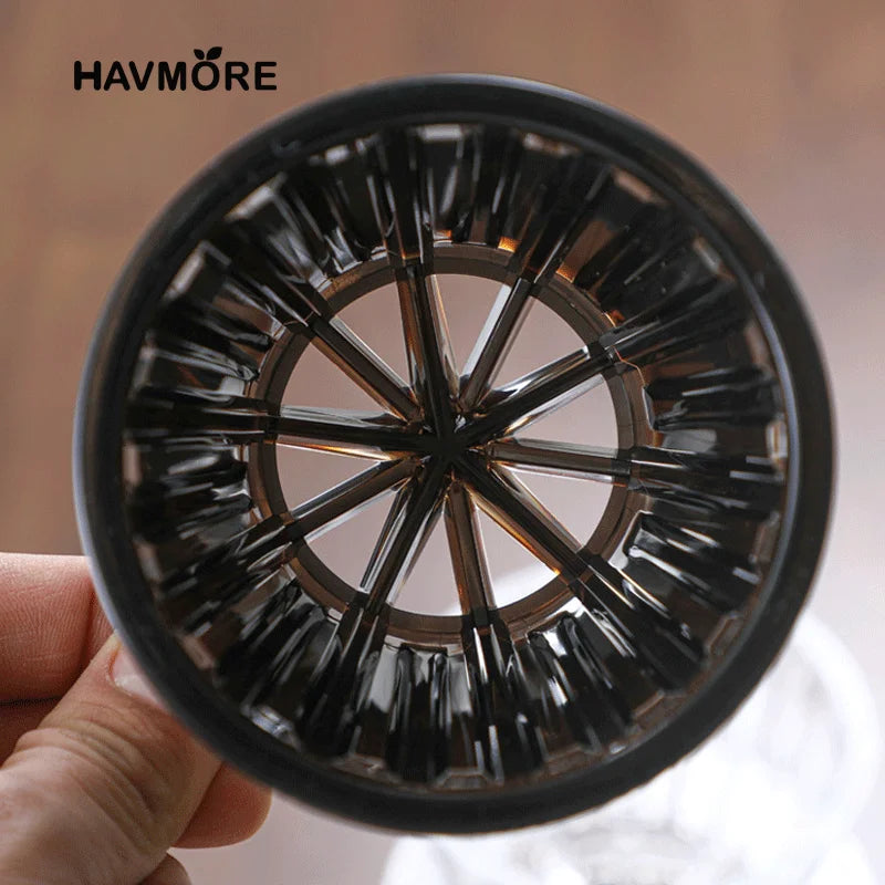 Wave Coffee Dripper 1-2Cups Crystal Eye Pour Over Coffee Dripper With Coffee Filter Papers 50 Sheets Coffee Filter Set