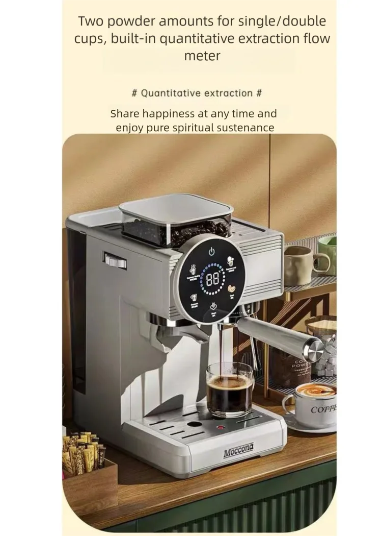 High-Performance Commercial Espresso Machine Touch Screen Temperature Display Automatic Coffee Machine with Milk Tank for Bakery