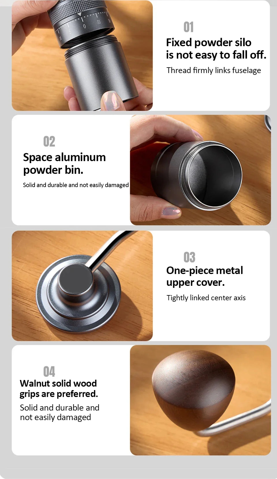New Manual Coffee Grinder 5/6/7 Core Professional Espresso Bean Coffee Grinder Mill External Adjustable Coffee Maker for Home