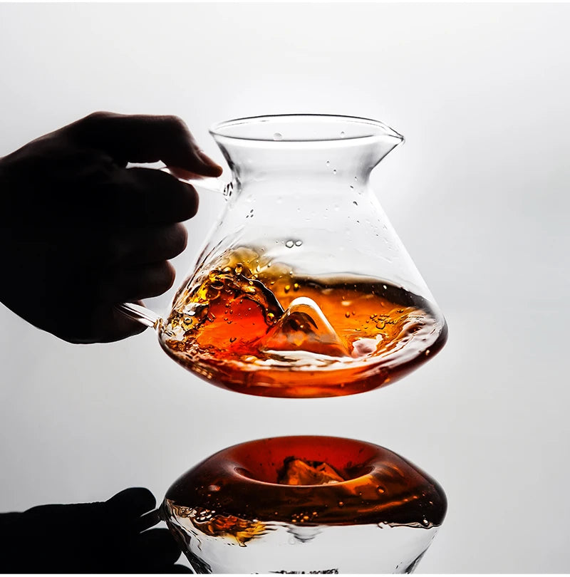 MHW-3BOMBER Hill Coffee Server Guide Extraction Pour Over Coffee Server Ergonomic Handle High-Borosilicate Glass For Barista