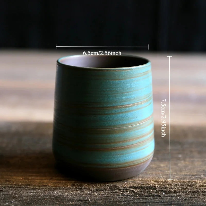 Japanese Style Handmade Stoneware Tea Cup Kung Fu Tea Set Tea Cup Small Single Cup Ancient Style Quiet Road Cup Bowl Teacup