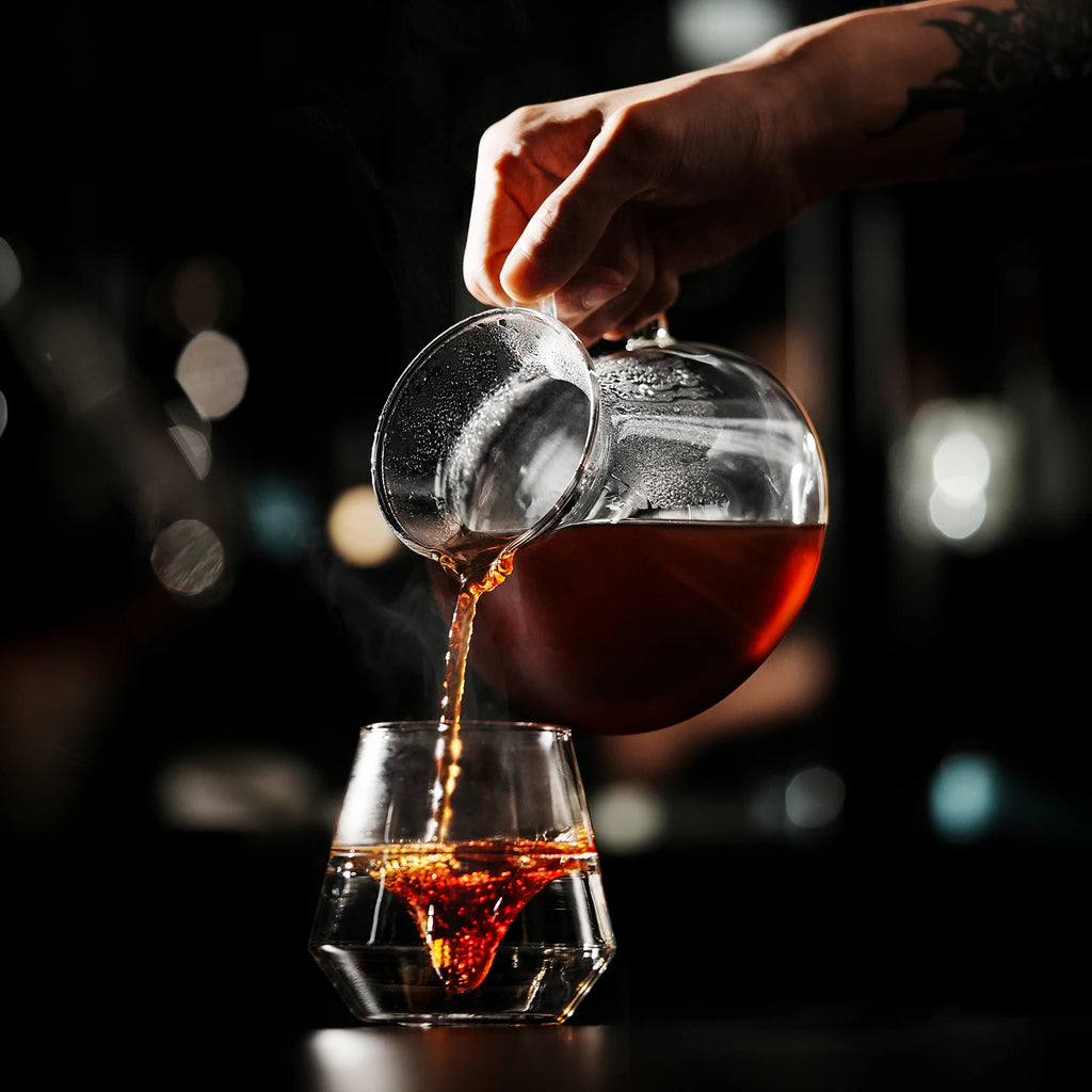 MHW-3BOMBER Hill Coffee Server Guide Extraction Pour Over Coffee Server Ergonomic Handle High-Borosilicate Glass For Barista