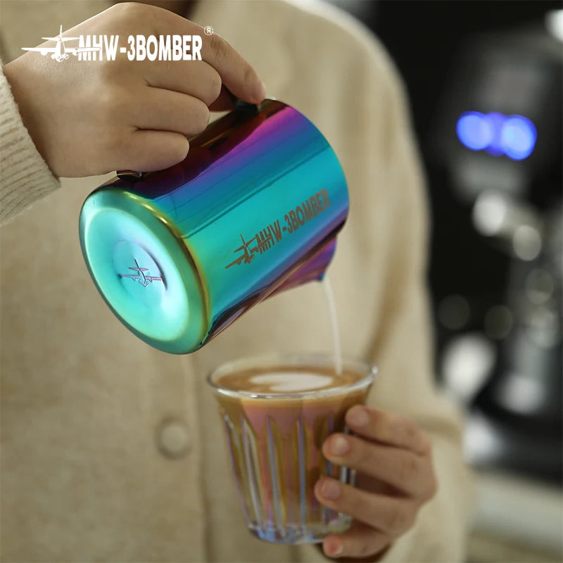 MHW-3BOMBER 500/600ml Milk Frothing Pitcher Stainless Steel Milk Coffee Latte Art Barista Cup Espresso Frother Steaming Pitcher