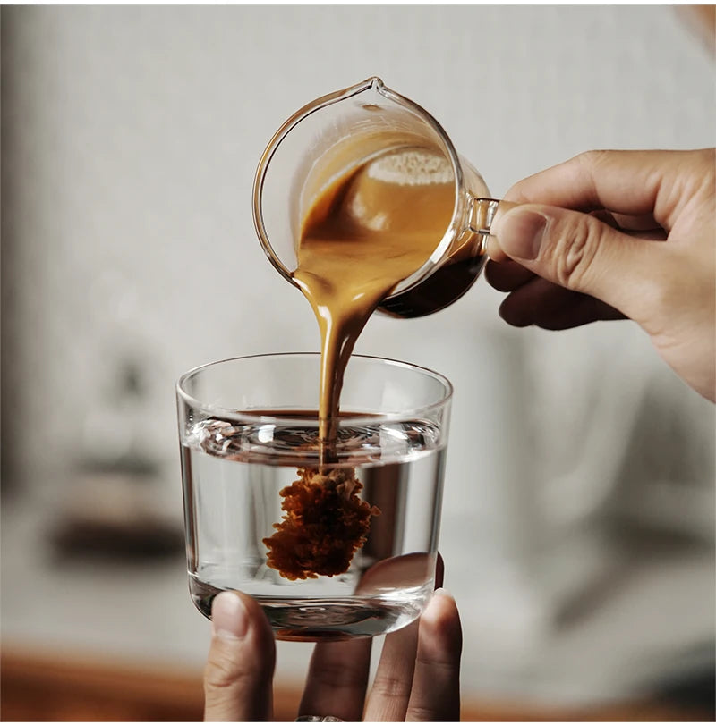 MHW-3BOMBER 120ML Glass Measuring Cup Single & Double Spout Espresso Measuring Cup with Scale Barista Tool Coffee Accessories