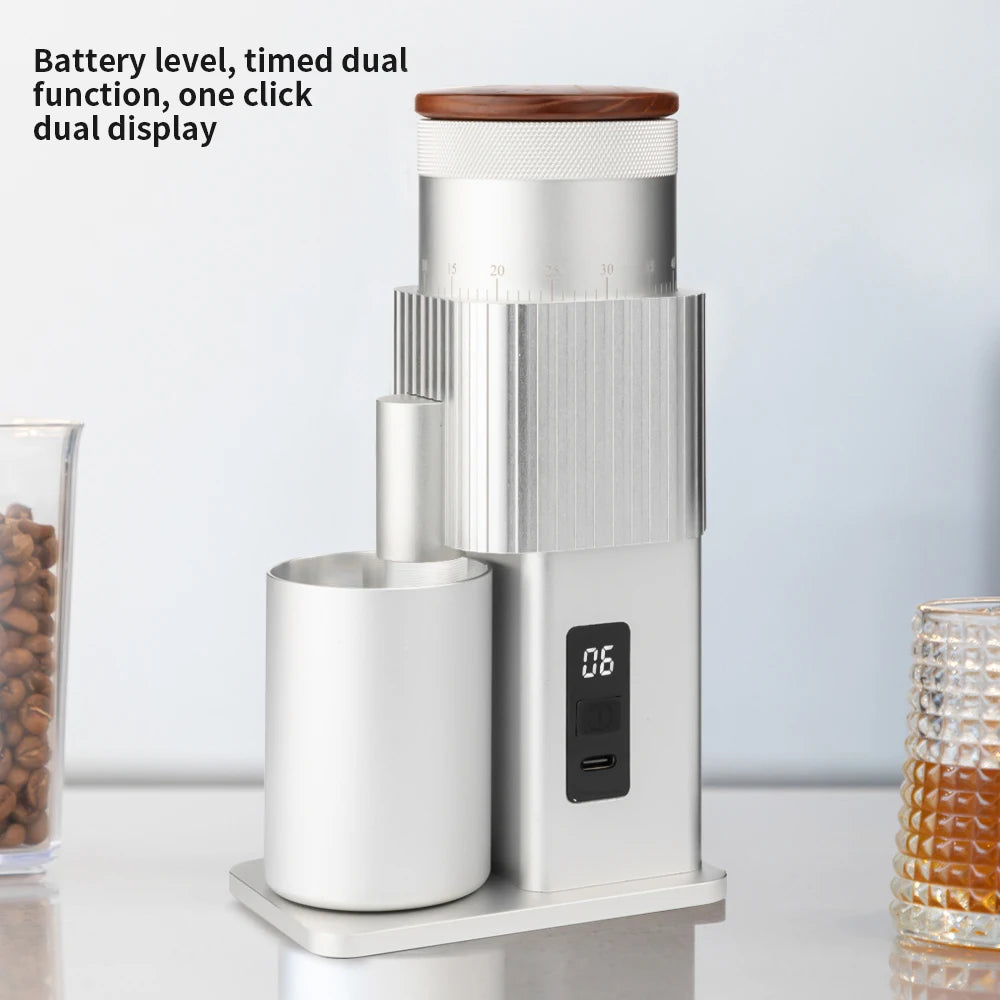 CF WISDOM Portable Electric Coffee coffee accessories Adjustable Coarseness Rechargeable, Aluminum Body, Magnetic
