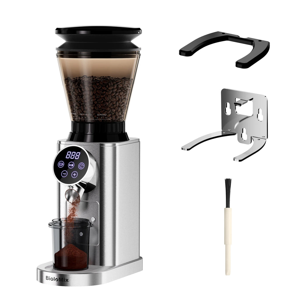 BioloMix Electric Conical Burr Coffee Grinder with Removable Holder,with 48 Grind Settings Adjustable,for Espresso Coffee