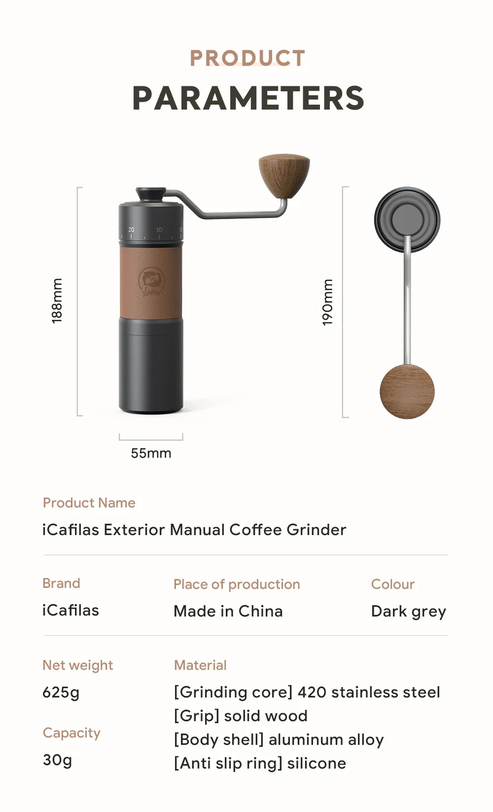 Manual Coffee Grinder Portable High Quality Hand Grinder Hexagon Stainless Steel Ball Grinder Adjust Coffee Thickness