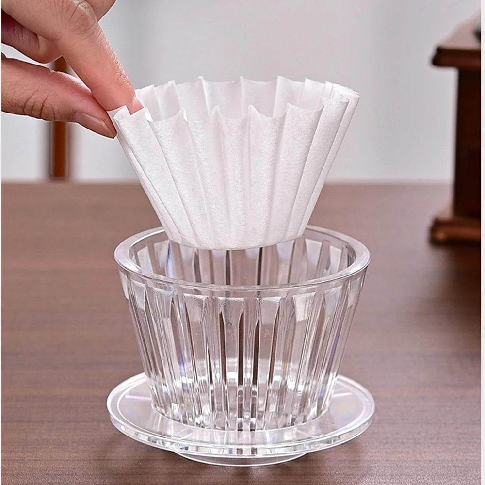 1-4 People Hand-making Coffee Filter Paper Cake Acrylic Coffee Filter Cup Filter Paper Press Household Coffee Accessories