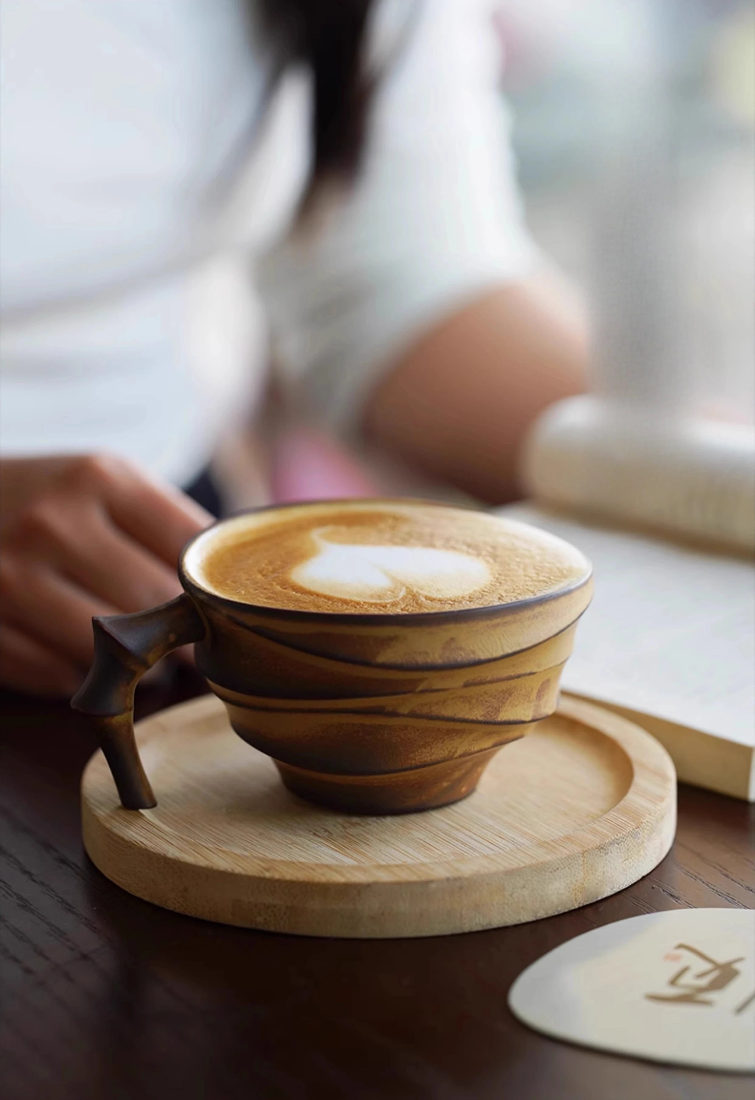 Vintage bamboo coffee cup ceramic mug creative high-end exquisite Japanese niche cup
