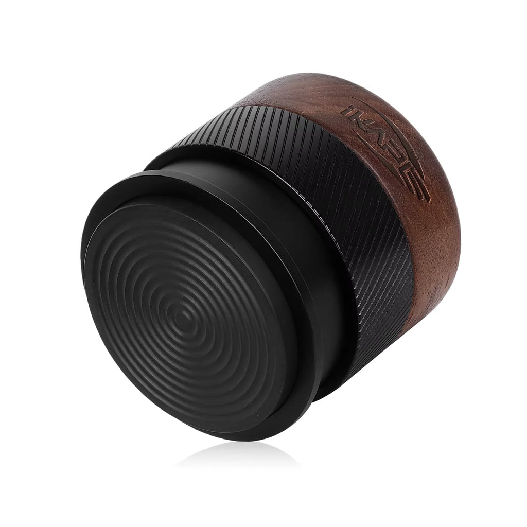 IKAPE Espresso Wooden V4 Calibrated Tamper,  Fit 51/54/58mm，Coffee Walnut Tamper with Titanium PVD Coating Base and Spring Loade