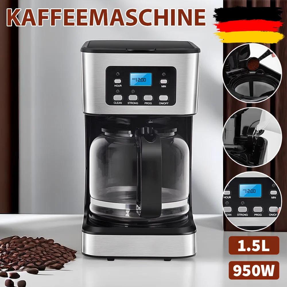 Automatic Espresso Coffee Machine Temperature Adjustable Cold/Hot Super Slim Coffee Maker Machine Ground Coffee Cafeteria