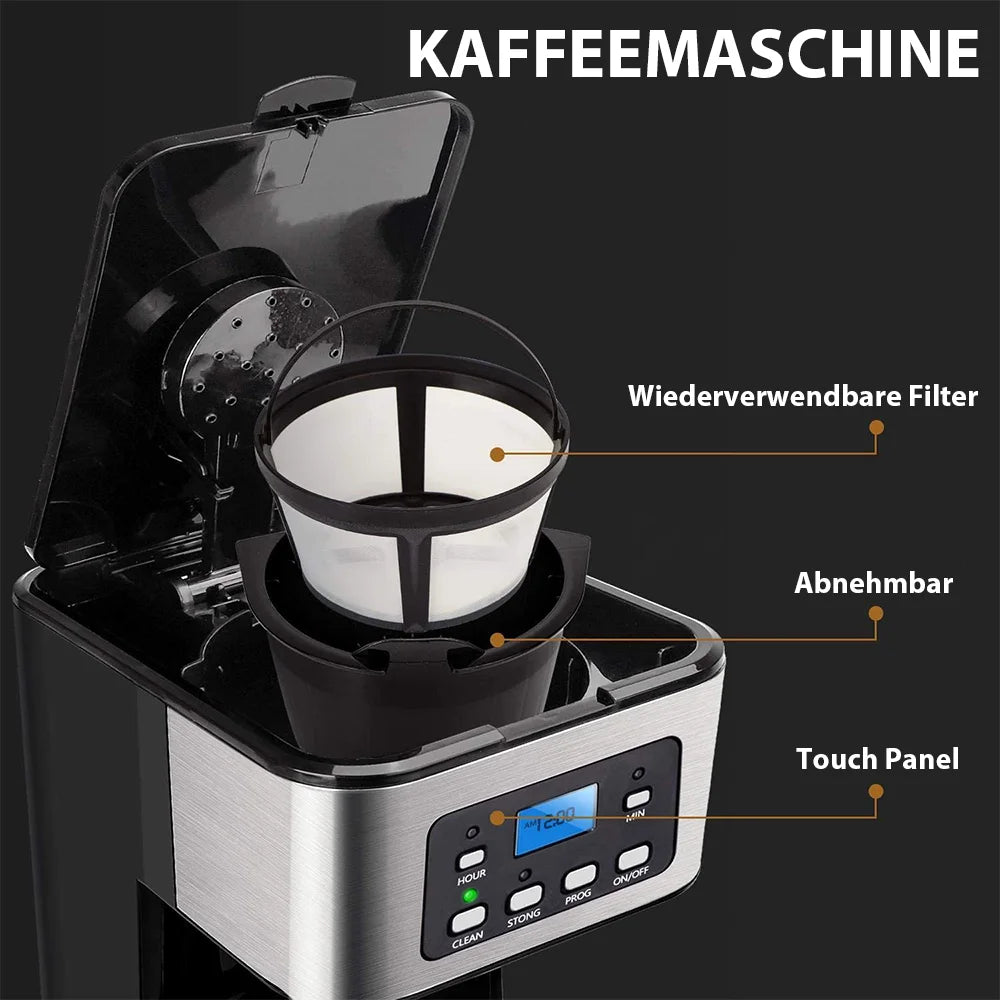 Automatic Espresso Coffee Machine Temperature Adjustable Cold/Hot Super Slim Coffee Maker Machine Ground Coffee Cafeteria