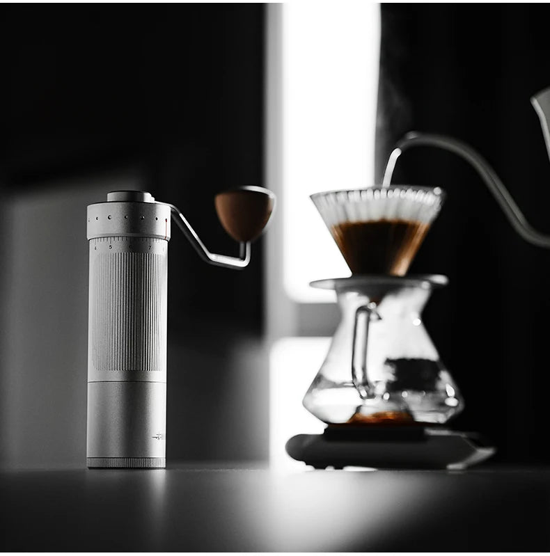 MHW-3BOMBER Manual Coffee Grinder 0.016mm/Click Conical Burr for Espresso Pour Over Adjustable Stainless Steel Barista Tool