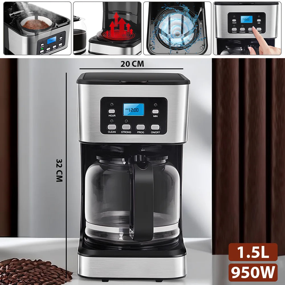 Automatic Espresso Coffee Machine Temperature Adjustable Cold/Hot Super Slim Coffee Maker Machine Ground Coffee Cafeteria