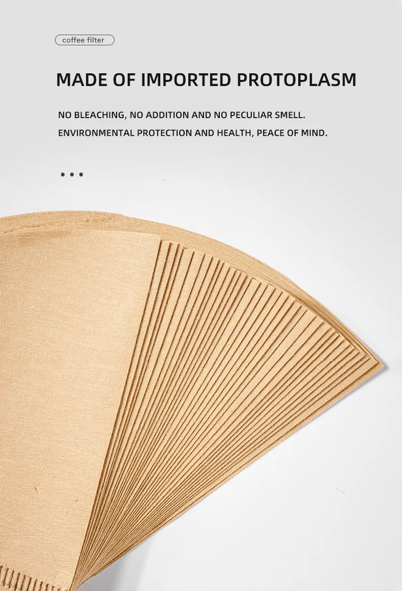YRP 60 V Coffee Filter Paper Count Disposable Coffer Filters Natural Cone V-Shaped Unbleached Filter for v&60 Coffee Dripper