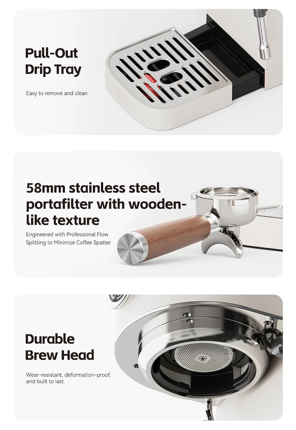 HiBREW Semi-automatic Espresso Coffee Machine 3 Level Temperature Adjustable Cold/Hot 20Bar Coffee Maker Cappuccino H13