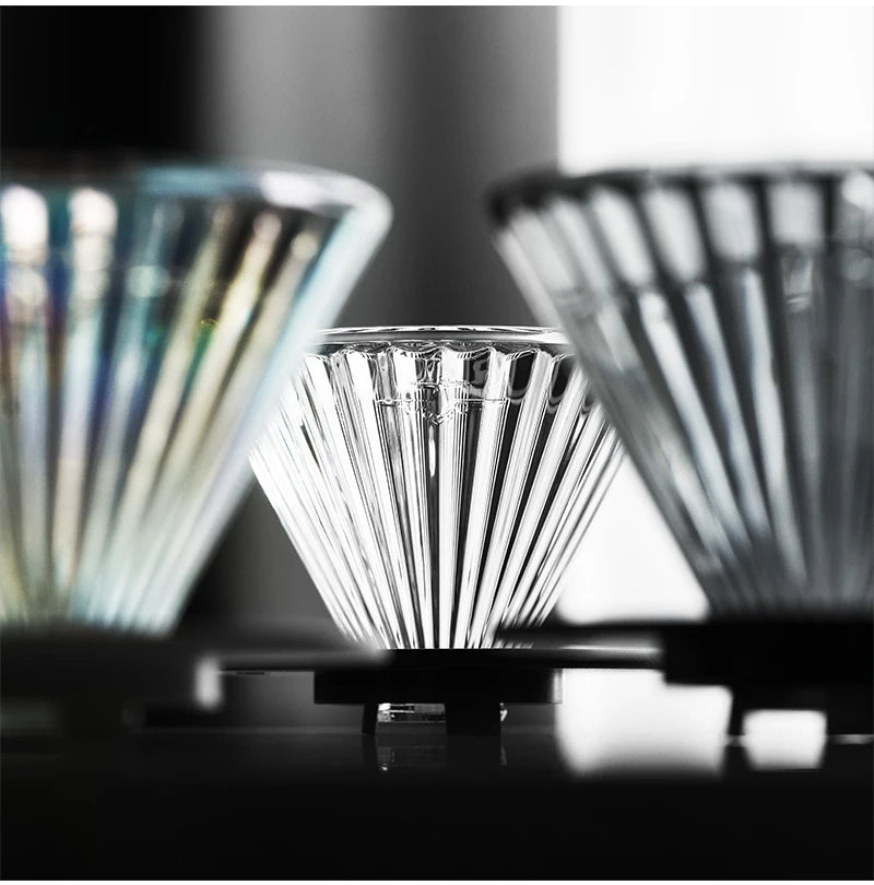 MHW-3BOMBER Glass Coffee Filter Cups and Espresso Filter Paper Set Reusable Cone Pour Over Coffee Dripper Filters Accessorie