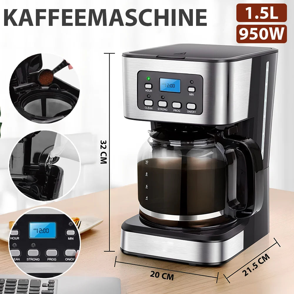 Automatic Espresso Coffee Machine Temperature Adjustable Cold/Hot Super Slim Coffee Maker Machine Ground Coffee Cafeteria