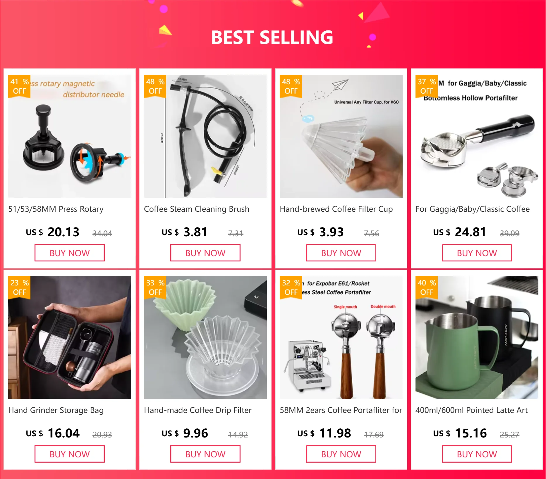 1-4 People Hand-making Coffee Filter Paper Cake Acrylic Coffee Filter Cup Filter Paper Press Household Coffee Accessories