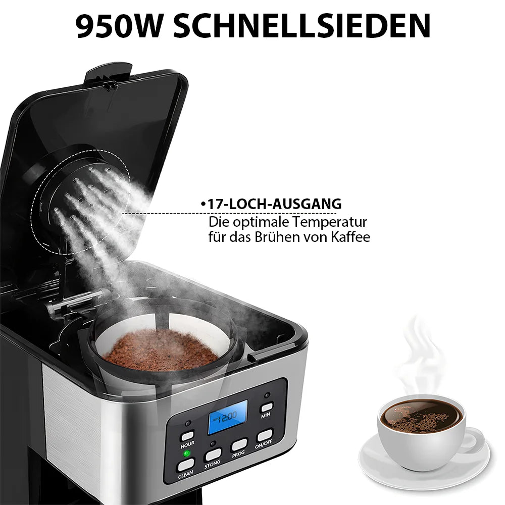 Automatic Espresso Coffee Machine Temperature Adjustable Cold/Hot Super Slim Coffee Maker Machine Ground Coffee Cafeteria