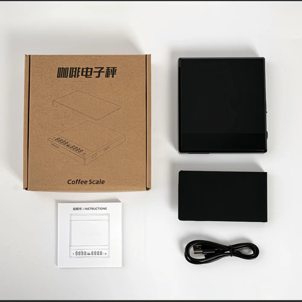 Electronic Coffee Scale Smart Powder-water Ratio Timing USB Silicone Pad High Precision Good Quality Professional Coffee Tools