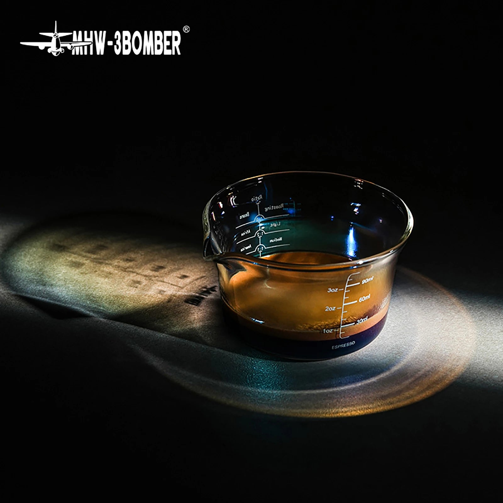 MHW-3BOMBER 120ML Glass Measuring Cup Single & Double Spout Espresso Measuring Cup with Scale Barista Tool Coffee Accessories