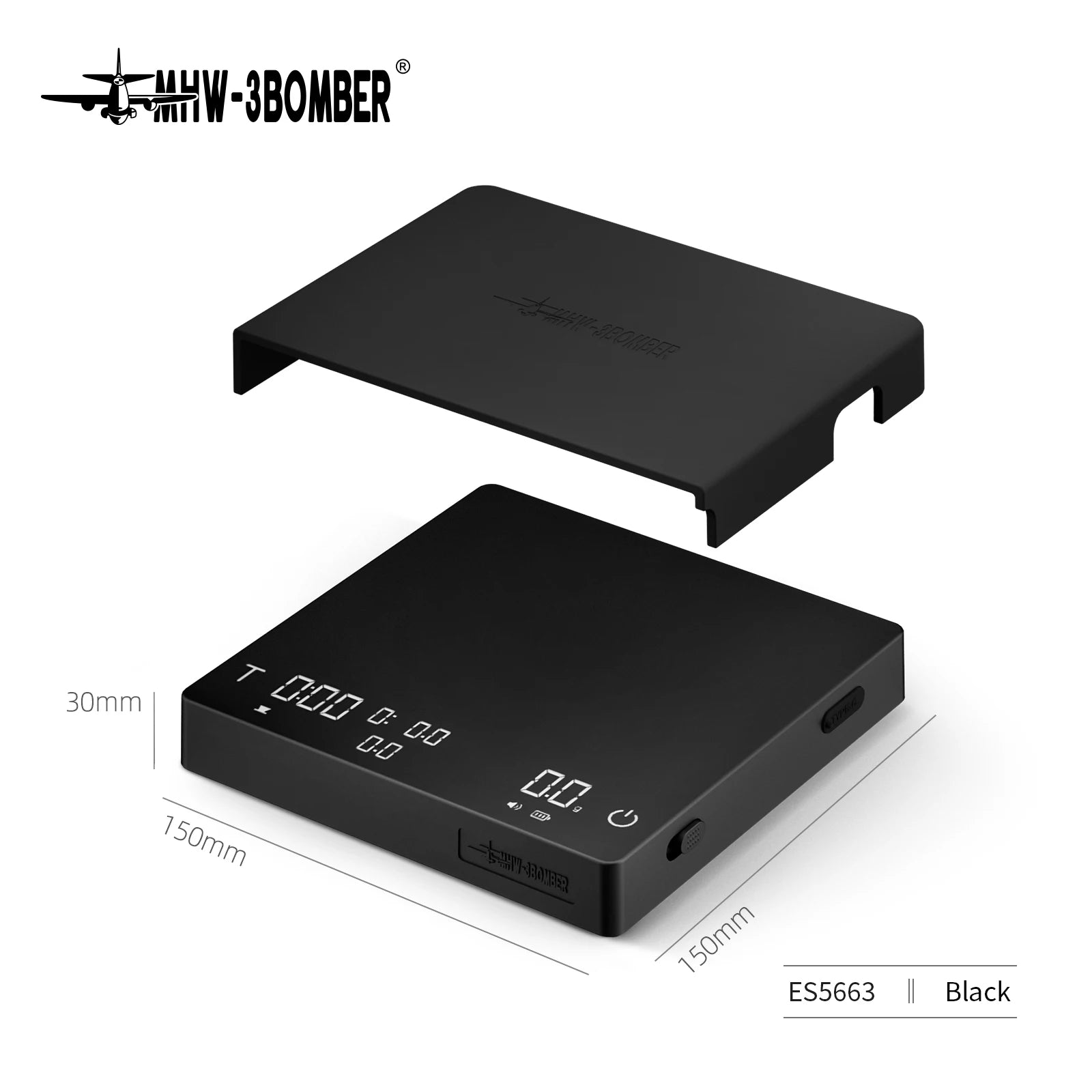 MHW-3BOMBER Digital Kitchen Coffee Scale High Precision Cyclic Rechargeable Espresso Electronic Scale Home Barista Accessories