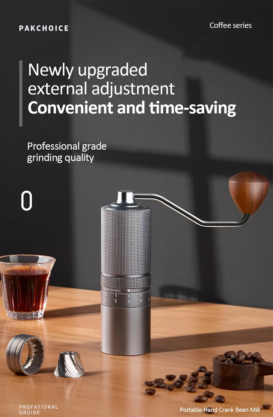 New Manual Coffee Grinder 5/6/7 Core Professional Espresso Bean Coffee Grinder Mill External Adjustable Coffee Maker for Home