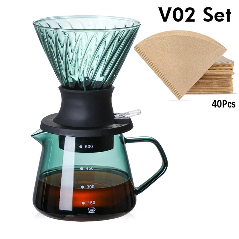 Immersion Coffee Dripper V02 Immersion Drip Coffee Glass Switch Pour Over Coffee Maker Drip  Coffee Dripper and Filters