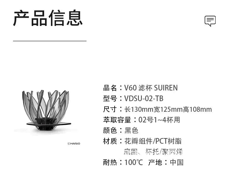 Water Lily Drip Coffee Filter - Removable and Replaceable Resin Lotus Petal Pour Over Coffee Brewer