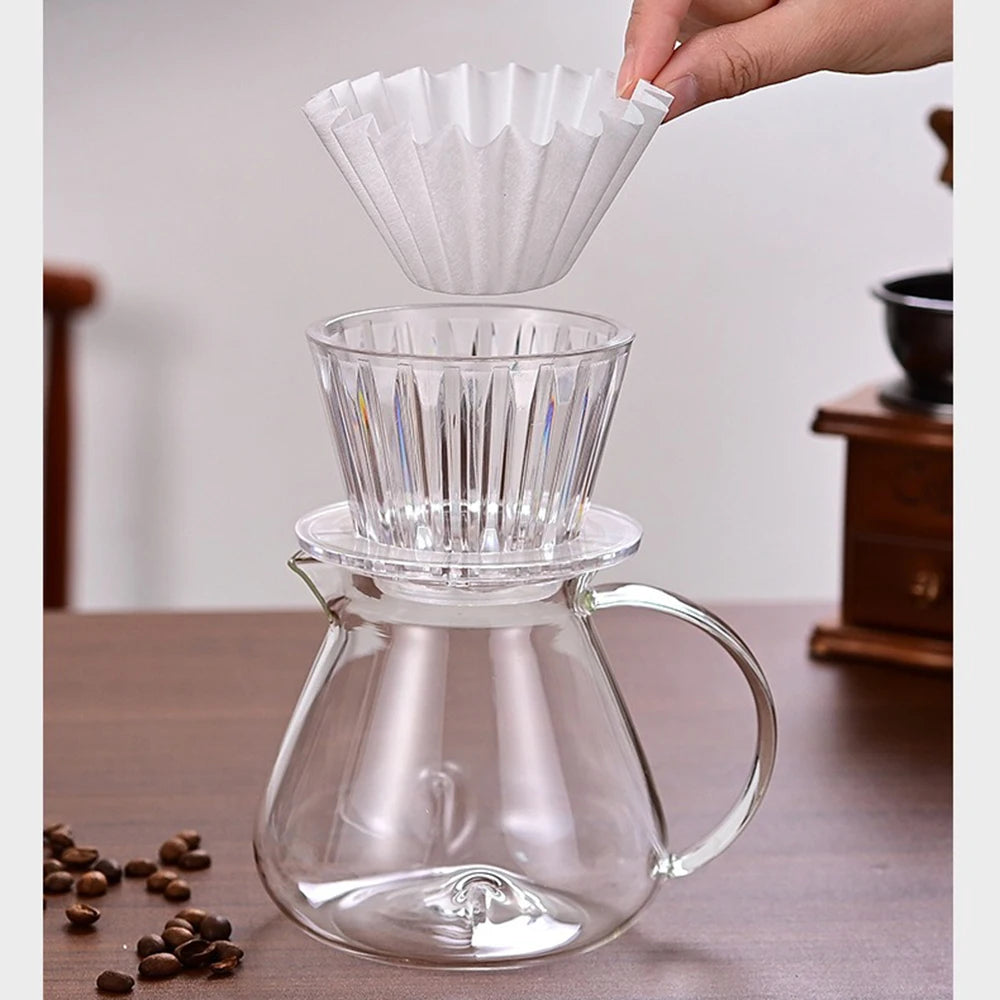 1-4 People Hand-making Coffee Filter Paper Cake Acrylic Coffee Filter Cup Filter Paper Press Household Coffee Accessories