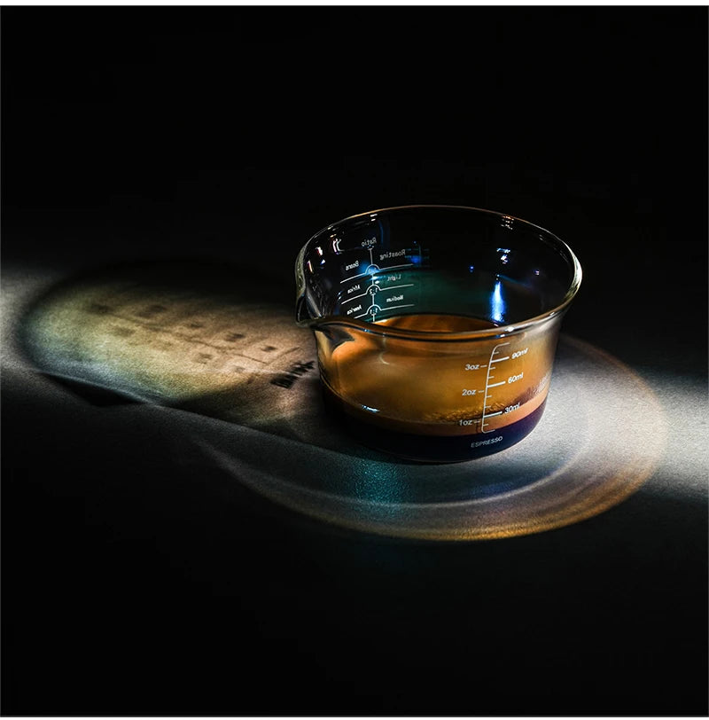 MHW-3BOMBER 120ML Glass Measuring Cup Single & Double Spout Espresso Measuring Cup with Scale Barista Tool Coffee Accessories