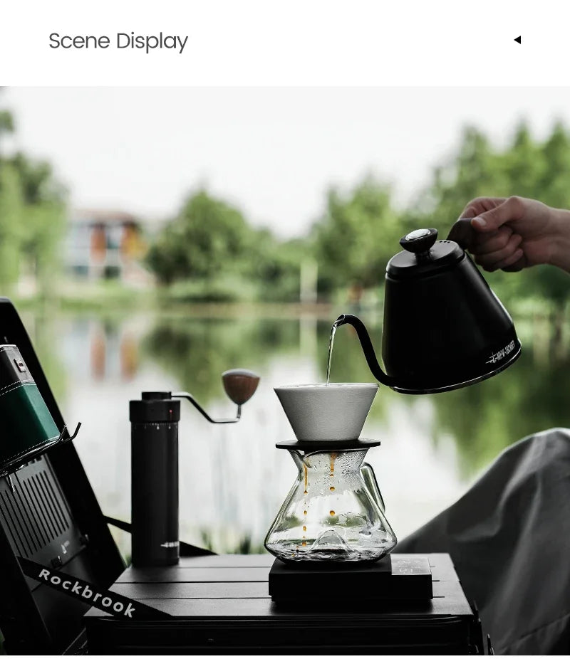 MHW-3BOMBER Hill Coffee Server Guide Extraction Pour Over Coffee Server Ergonomic Handle High-Borosilicate Glass For Barista