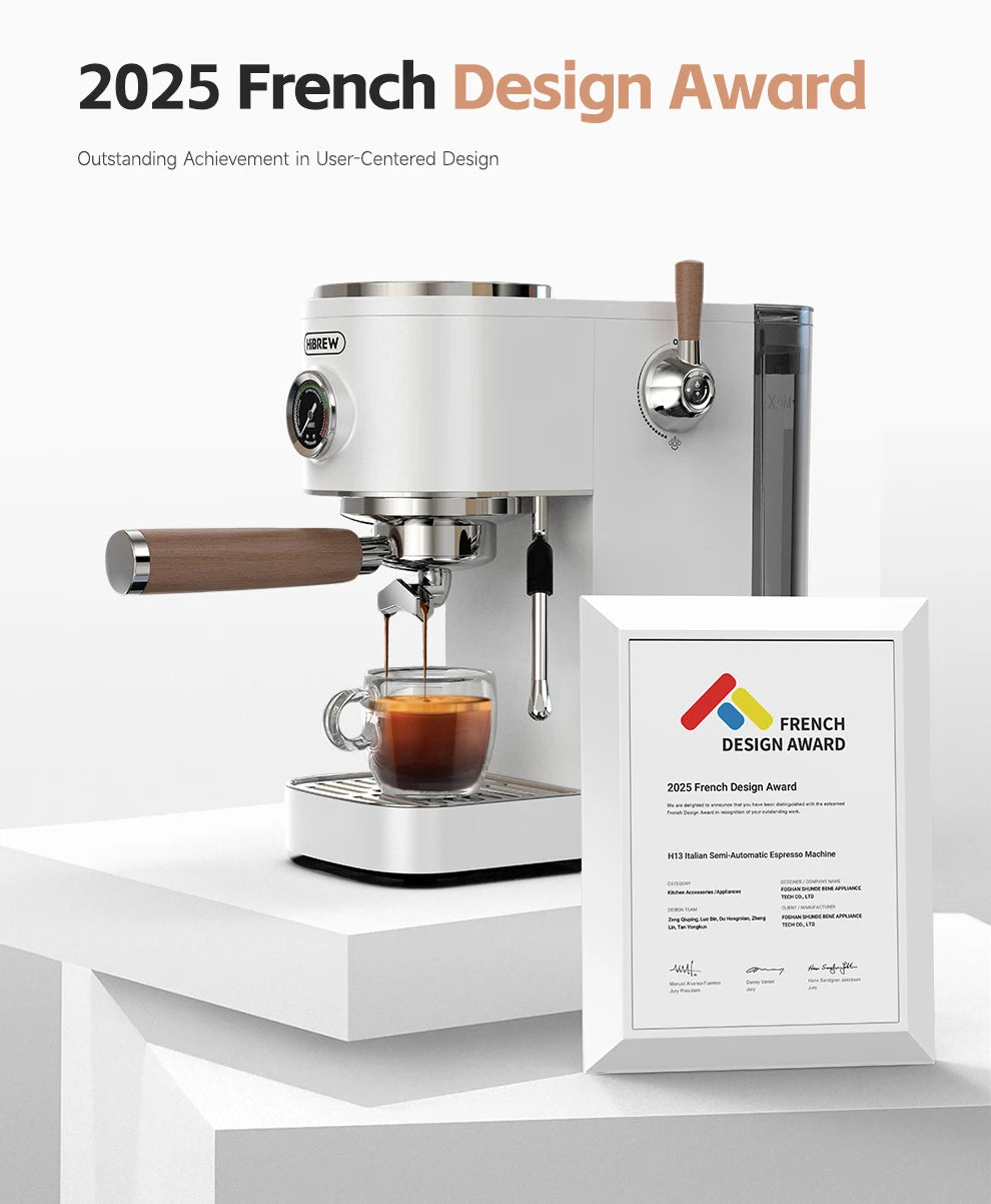 HiBREW Semi-automatic Espresso Coffee Machine 3 Level Temperature Adjustable Cold/Hot 20Bar Coffee Maker Cappuccino H13