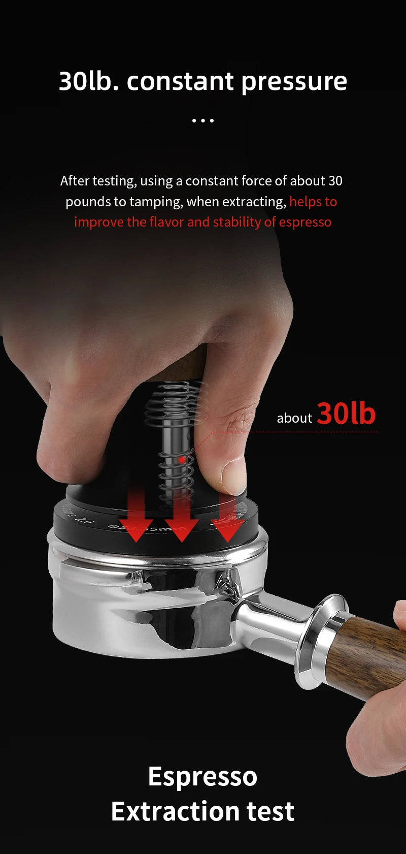 MHW-3BOMBER Constant Pressure Coffee Tamper 45.5mm 49.7mm 51mm 53.35mm 58mm 58.5mm Espresso Flat Tampers Loaded Barista Tool