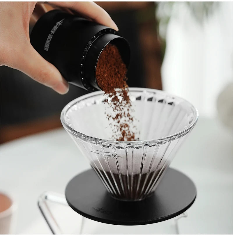 MHW-3BOMBER Glass Coffee Filter Cups and Espresso Filter Paper Set Reusable Cone Pour Over Coffee Dripper Filters Accessorie