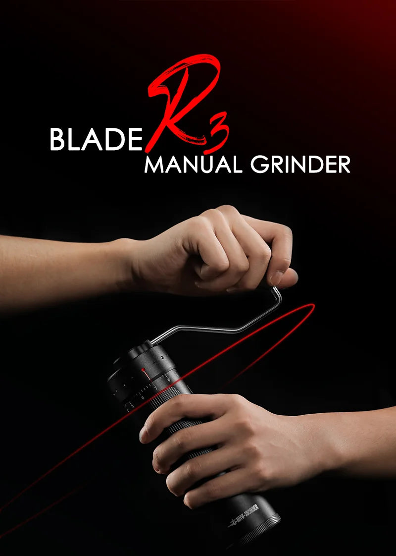 MHW-3BOMBER Manual Coffee Grinder 0.016mm/Click Conical Burr for Espresso Pour Over Adjustable Stainless Steel Barista Tool