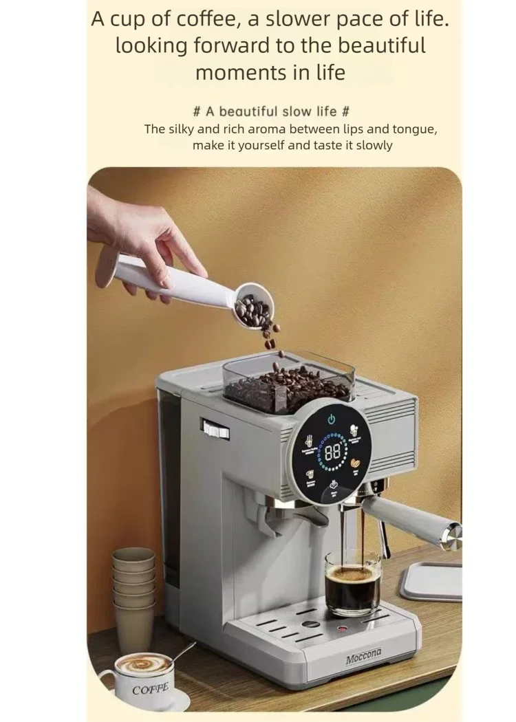 High-Performance Commercial Espresso Machine Touch Screen Temperature Display Automatic Coffee Machine with Milk Tank for Bakery