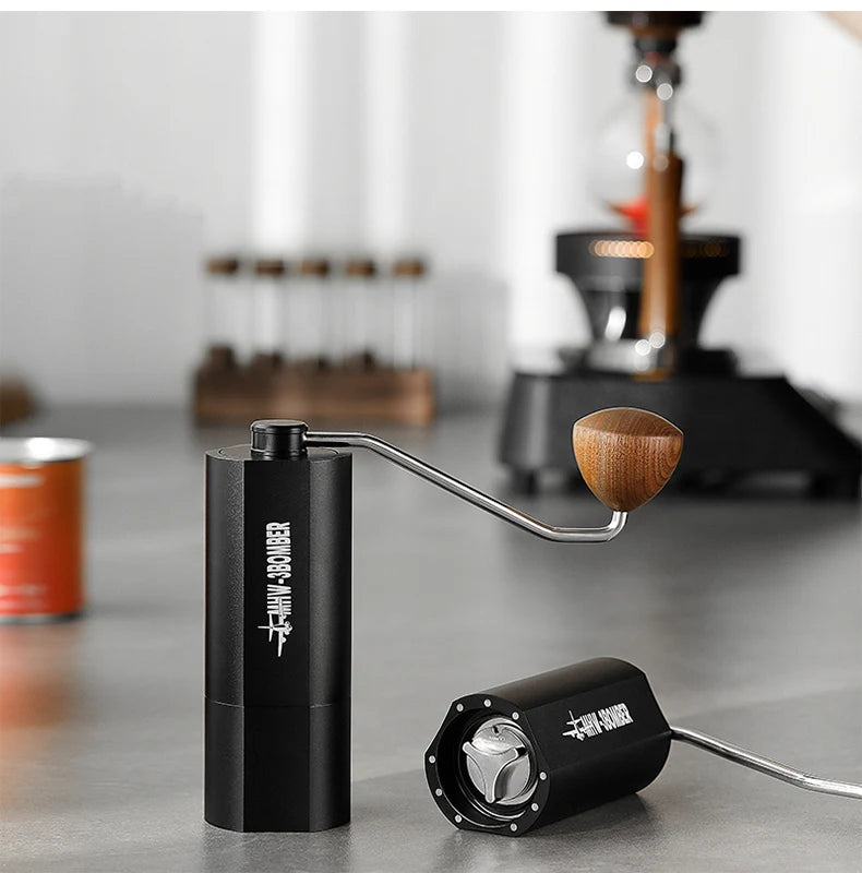 MHW-3BOMBER 38mm Manual Coffee Grinder Magnetic 7 Core Stainless Steel Burr 24 Adjustable Settings Home Barista Accessories