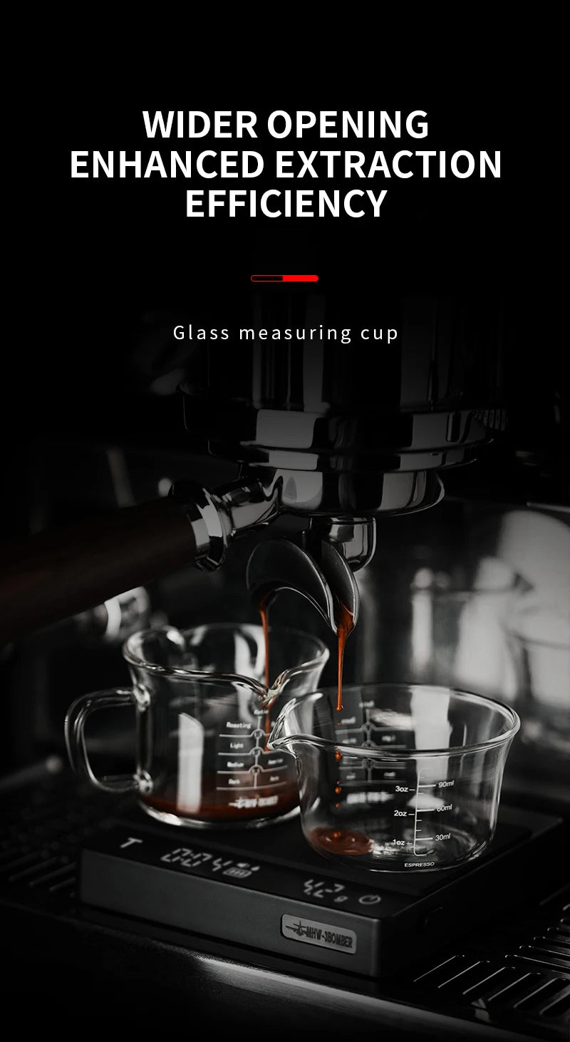 MHW-3BOMBER 120ML Glass Measuring Cup Single & Double Spout Espresso Measuring Cup with Scale Barista Tool Coffee Accessories