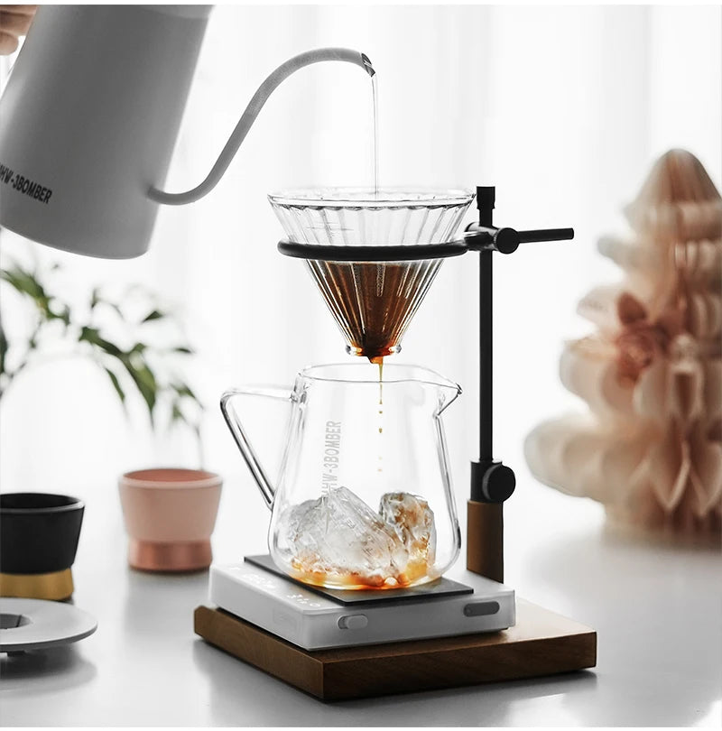 MHW-3BOMBER Glass Coffee Filter Cups and Espresso Filter Paper Set Reusable Cone Pour Over Coffee Dripper Filters Accessorie